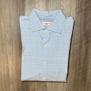 Luciano Barbera Checkered Plaid Long Sleeve Button Down - Large